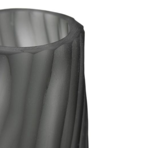 Vaas Nerida uitgesneden grijs h40 d10,5cm