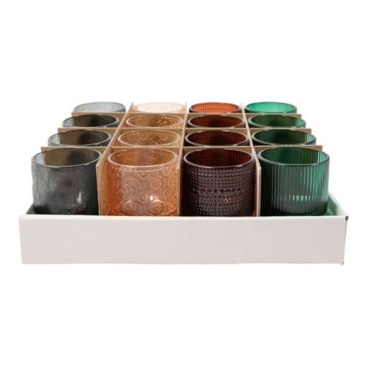 Forest Tealight display 4 assorti h9 d6,5 cm (16pcs)