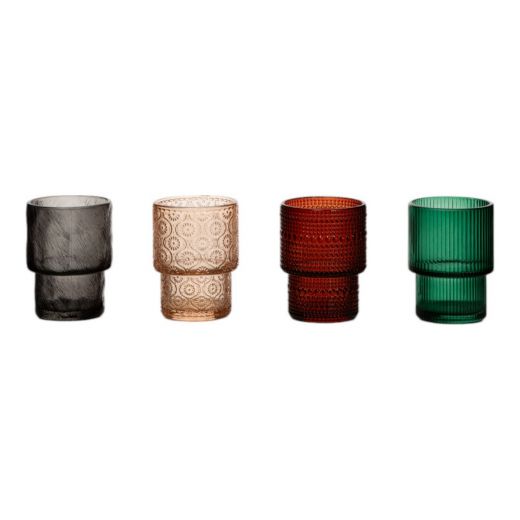 Forest Tealight display 4 assorti h9 d6,5 cm (16pcs)