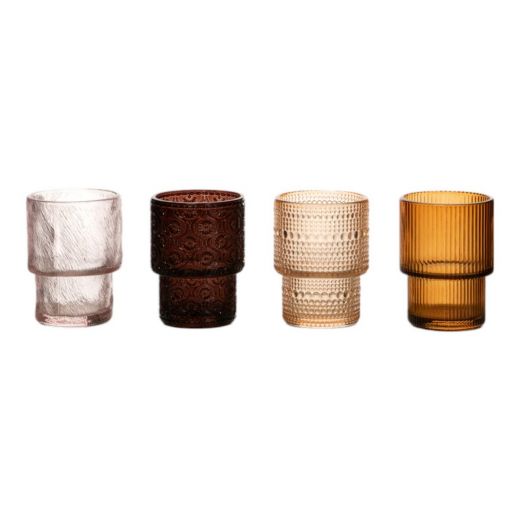 Powder Tealight display 4 assorti h9 d6,5 cm (16pcs)