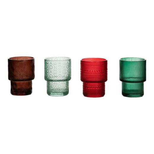 Holiday Tealight display 4 assorti h9 d6,5 cm (16pcs)