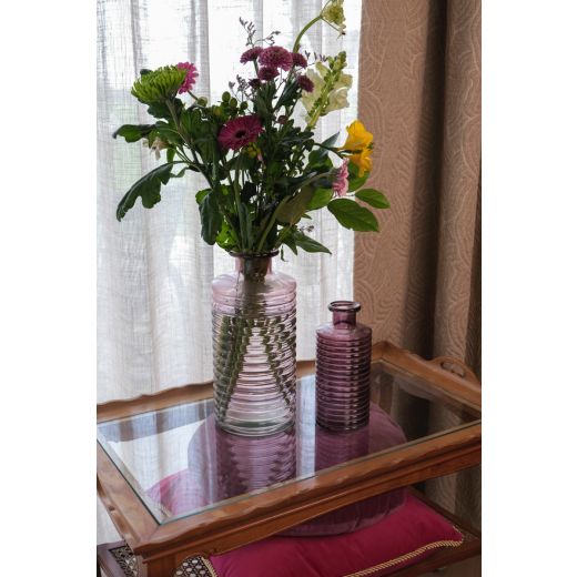 Line Vase bouteille rose h21,5 d9,5 