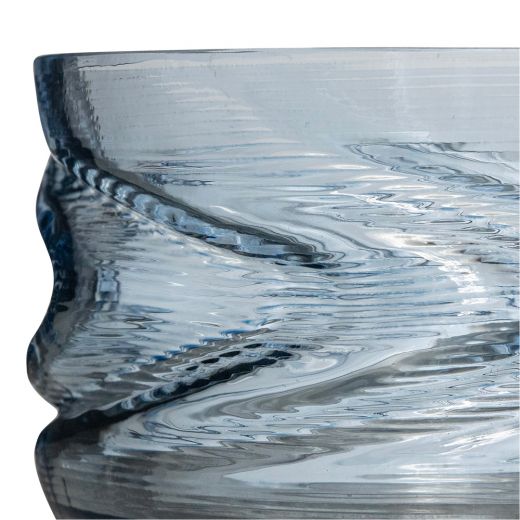 Wavy Vase blau h9,1 d16 