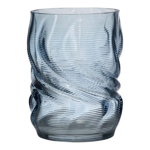 Wavy Vase blau h16 d11,5 