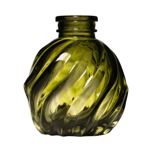 Gabi Swirl Vase bouteille vert h8 d6 