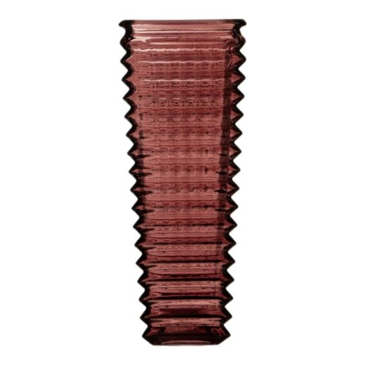 Vase cube line brown h27 d14x11