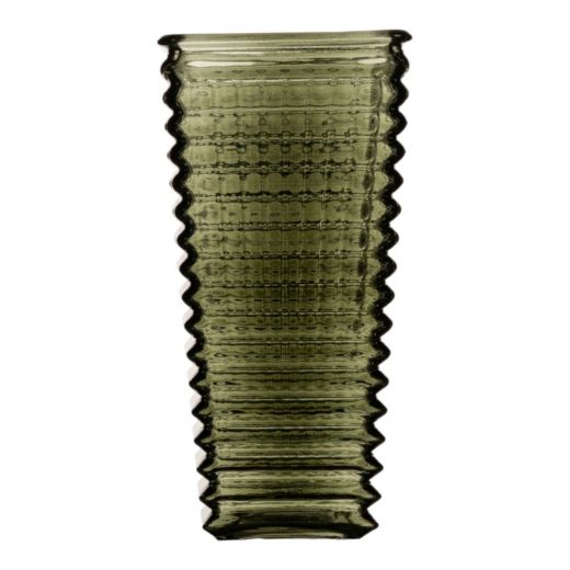 Vase cube line green h27 d14x11