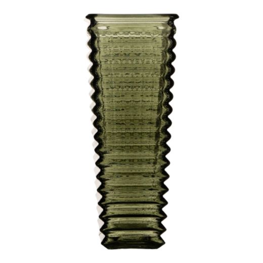 Vase cube line green h27 d14x11