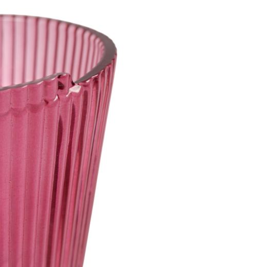 Vase bow stripe pink h22,5 d12,5