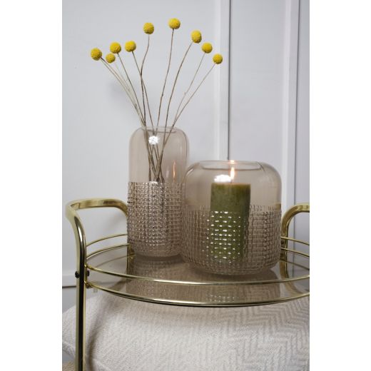 Elaine Structured Bottom Vase amber h18 d17 