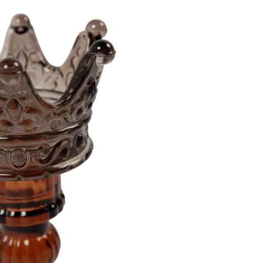 Tealightholder crown taupe/orange h 15 d 8 cm