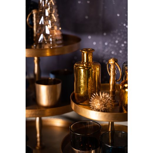 Tealightholder crown taupe/orange h 17,5 d 8 cm