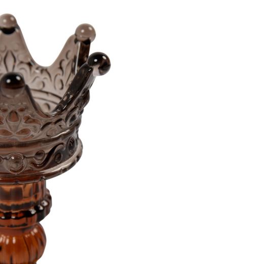 Tealightholder crown taupe/orange h 17,5 d 8 cm