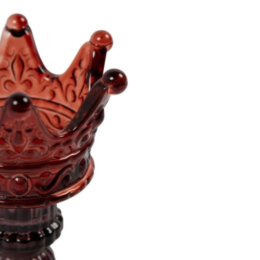Tealightholder crown pink/brown h 17,5 d 8 cm