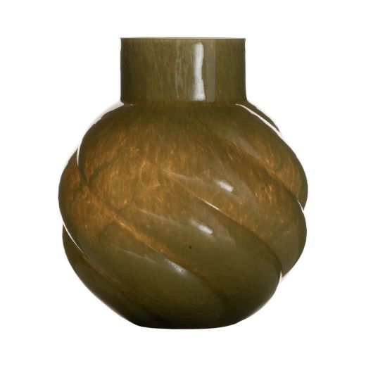 Vase Groove solid vert h18,5 d17cm