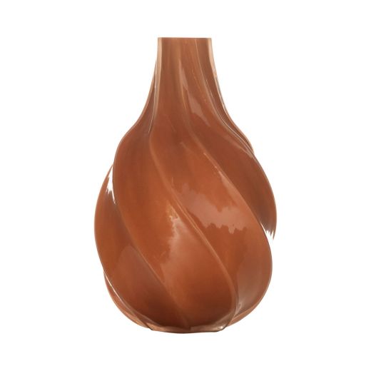 Vase Lumen solid marron h25 d15cm