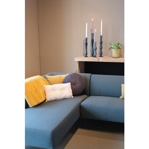  Candleholder Glass blue grey h45 d10 