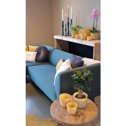  Candleholder Glass blue grey h45 d10 