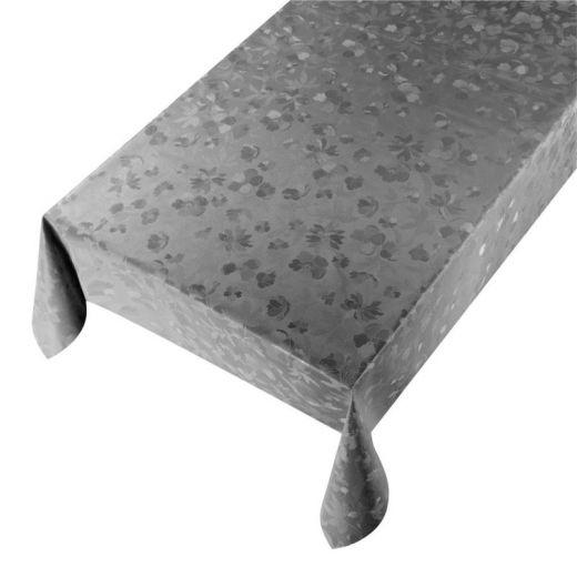 Cristal Flower Toile cirée gris foncé 140cmx20mtr 