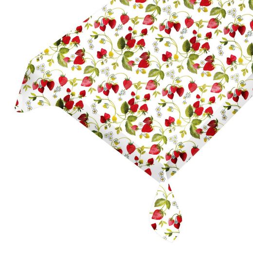 Strawberry in bloom Pvc Tablecloth 140cmx20mtr 