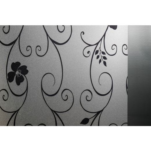 Black Leaves Statische raamfolie Grosse Rolle Transparent 90cmx20mtr