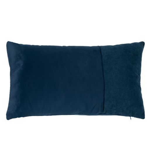 Cushion velvet blue & corduroy 30 x 50 cm