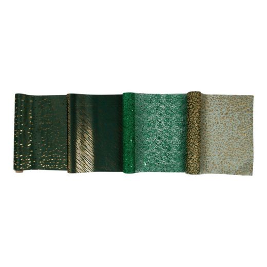 Decorative tablerunner box  green 28x150 cm 21 rolls