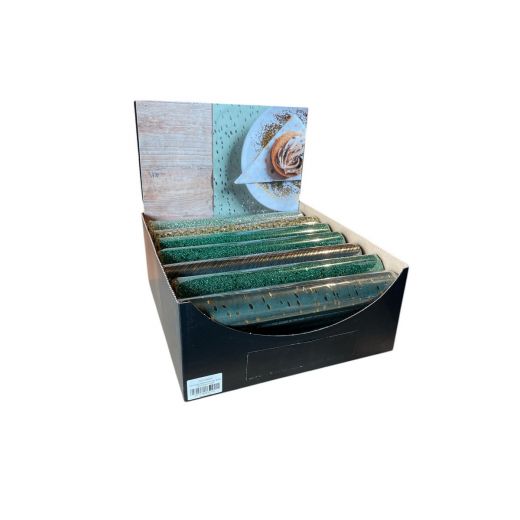 Decorative tablerunner box  green 28x150 cm 21 rolls