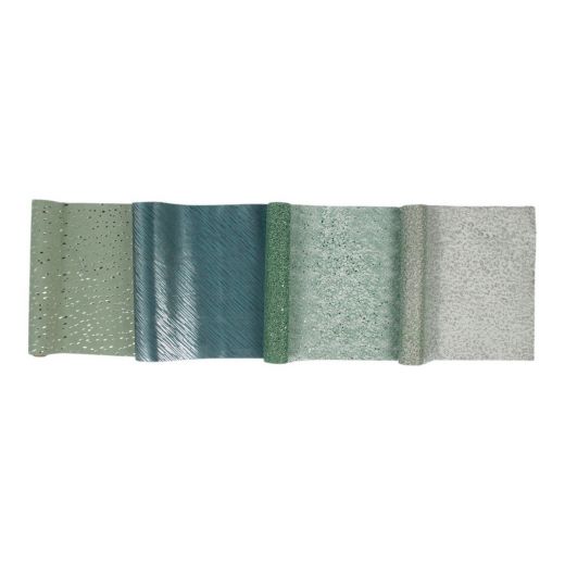 Decorative tablerunner box  sea green 28x150 cm 21 rolls
