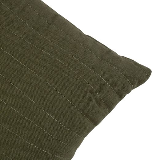 Uneven stitching army green cushion 45 x 45 cm