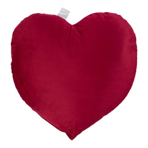 Solid velvet wine red heart-cushion 45x45 cm