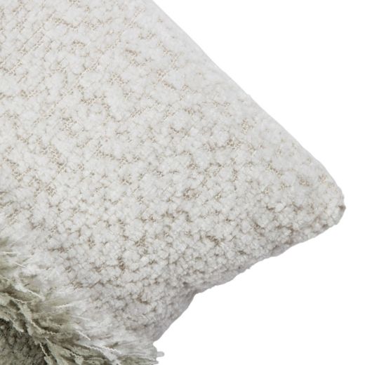 Cushion caldey ruffle off green white grey 45x45cm