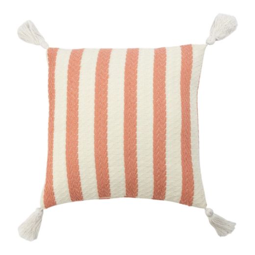 Cushion sisley stripe off white red 45x45cm