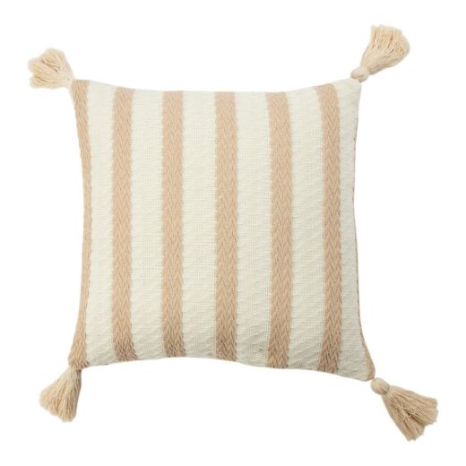 Cushion sisley stripe off white beige 45x45cm