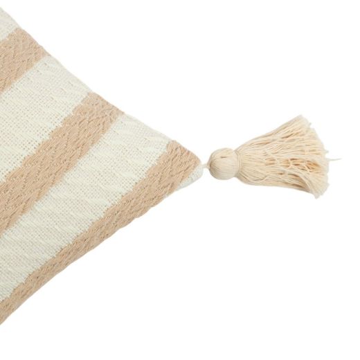 Cushion sisley stripe off white beige 45x45cm