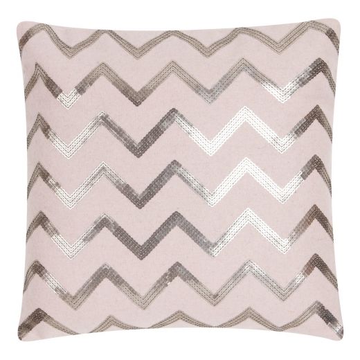 Zigzag Sequin Kissen rosa 45x45cm 