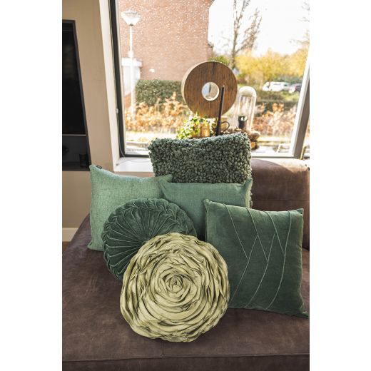 Coco Chenille kussen blauw groen 45x45cm 