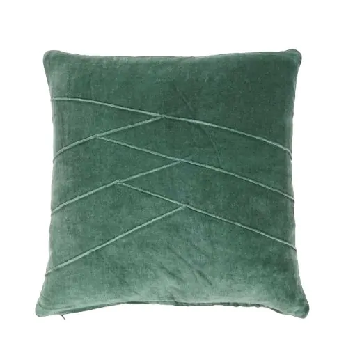 Uneven Pintuck Cushion blue green 45x45cm