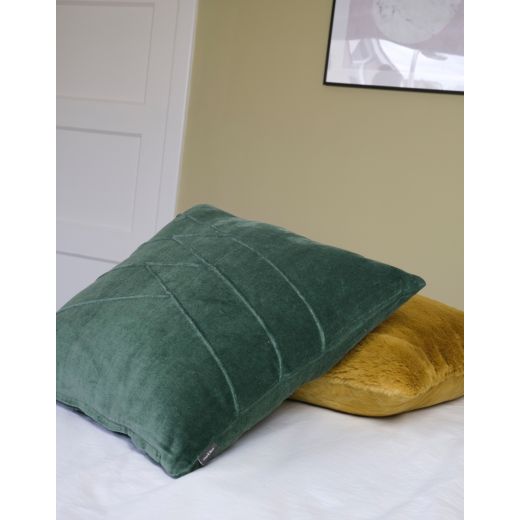 Uneven Pintuck coussin bleu vert 45x45cm 