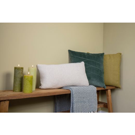 Uneven Pintuck coussin bleu vert 45x45cm 