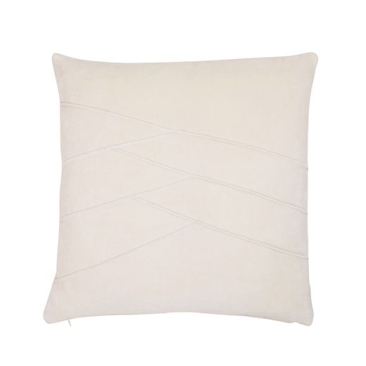 Uneven Pintuck coussin crème 45x45cm 