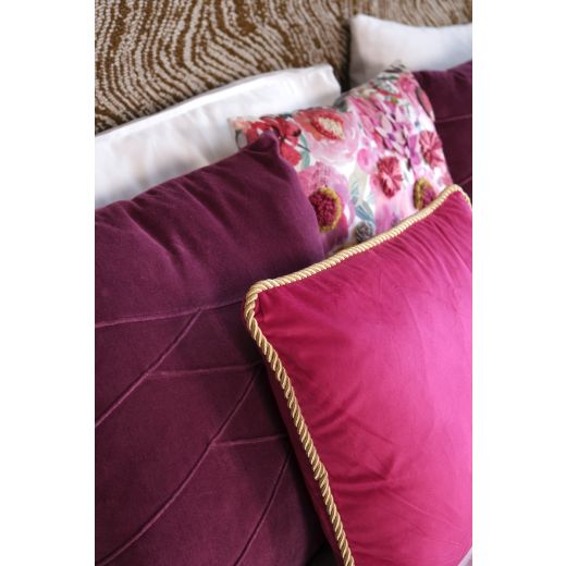 Uneven Pintuck coussin magenta 45x45cm 