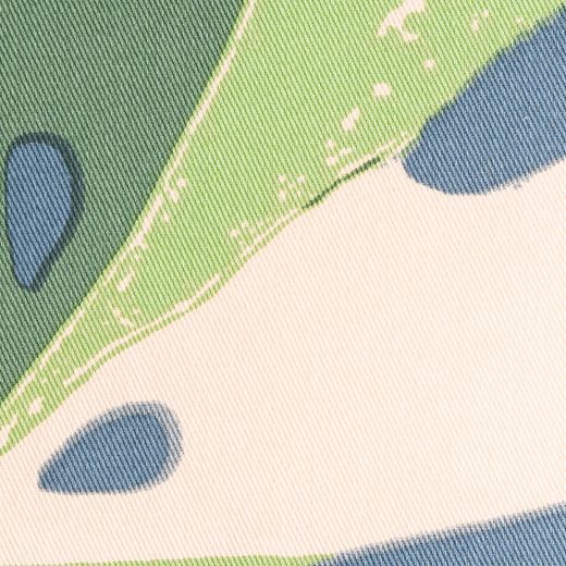 Monstera coussin bleu 45x45cm 