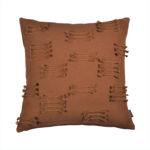 Uneven Ruffle Kissen Braun 45x45cm 