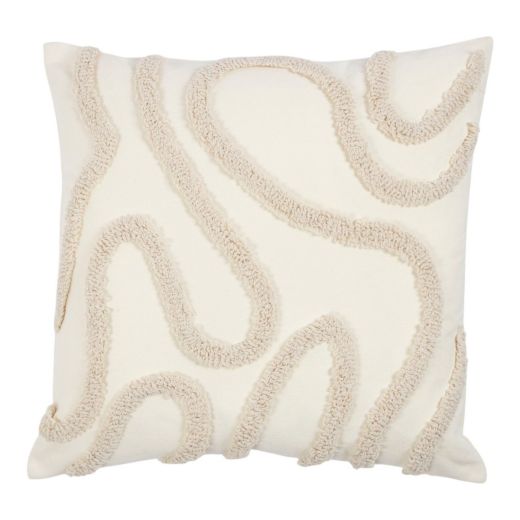 Kussen organische lijnen Sammy beige 45x45cm