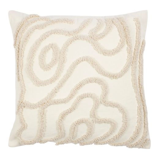 Kussen organische lijnen Manon beige 45x45cm