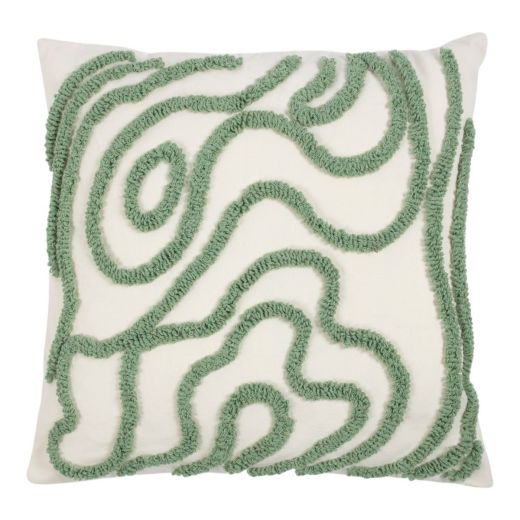Kussen organische lijnen Manon groen 45x45cm