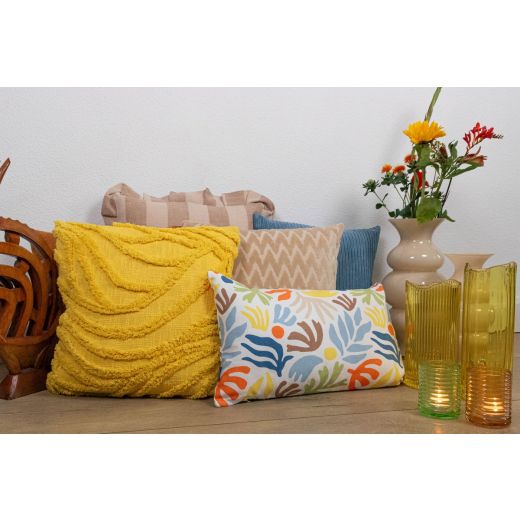 Jodie Cushion tufted yellow 45x45cm