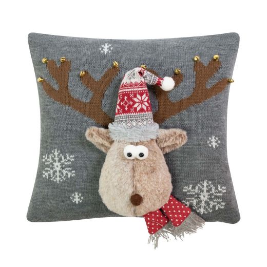 Knittede Rudolf Cushion grey 40x40cm