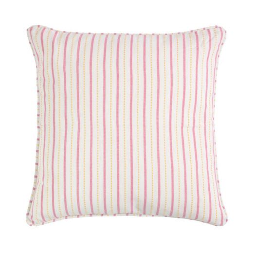 Vivino Coussin rayures blanc rose jaune 45x45cm